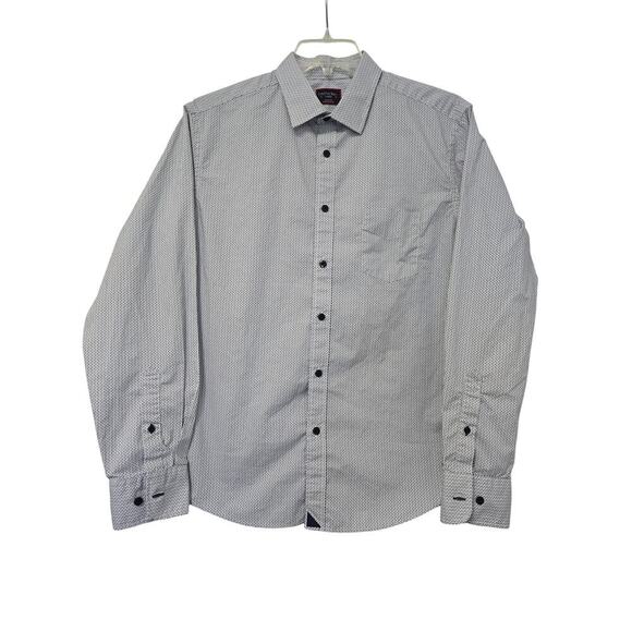 UNTUCKit Mens Boyden Button up Dress Shirt Size Large White Blue Style 40470 - Picture 1 of 5